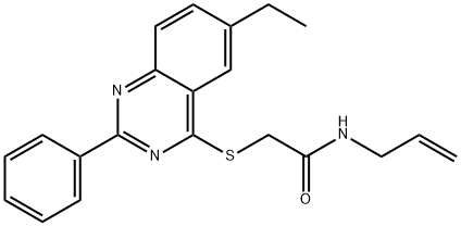 Acetamide, 2-[(6-ethyl-2-phenyl-4-quinazolinyl)thio]-N-2-propenyl- (9CI) Struktur