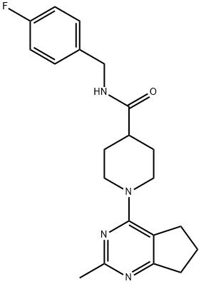 4-Piperidinecarboxamide, 1-(6,7-dihydro-2-methyl-5H-cyclopentapyrimidin-4-yl)-N-[(4-fluorophenyl)methyl]- (9CI) Struktur