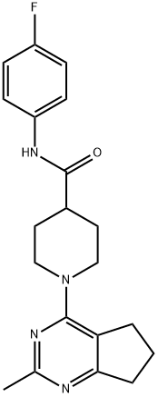 4-Piperidinecarboxamide, 1-(6,7-dihydro-2-methyl-5H-cyclopentapyrimidin-4-yl)-N-(4-fluorophenyl)- (9CI) Struktur