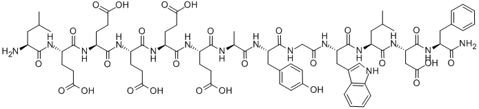 H-LEU-GLU-GLU-GLU-GLU-GLU-ALA-TYR-GLY-TRP-LEU-ASP-PHE-NH2 Struktur