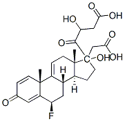 6beta-fluoro-17,21-dihydroxypregna-1,4,9(11)-triene-3,20-dione 17,21-di(acetate) Struktur