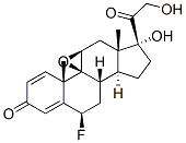 9beta,11beta-epoxy-6beta-fluoro-17,21-dihydroxypregna-1,4-diene-3,20-dione Struktur