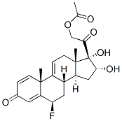 6beta-fluoro-16alpha,17,21-trihydroxypregna-1,4,9(11)-triene-3,20-dione 21-acetate  Struktur