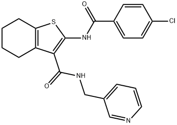 2-[(4-chlorobenzoyl)amino]-N-(3-pyridinylmethyl)-4,5,6,7-tetrahydro-1-benzothiophene-3-carboxamide Struktur