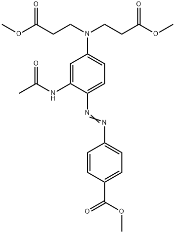 methyl 4-[[2-(acetylamino)-4-[bis(3-methoxy-3-oxopropyl)amino]phenyl]azo]benzoate  Struktur