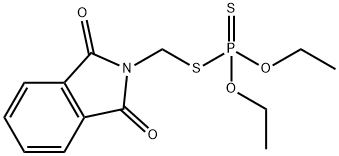 Dithiophosphoric acid O,O-diethyl S-[(1,3-dihydro-1,3-dioxo-2H-isoindol-2-yl)methyl] ester Struktur