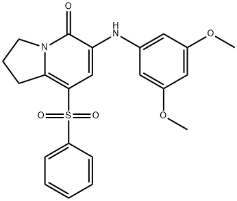 8-BENZENESULFONYL-6-(3,5-DIMETHOXYPHENYLAMINO)-2,3-DIHYDRO-1H-INDOLIZIN-5-ONE Struktur