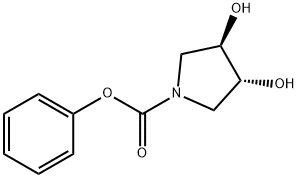 1-Pyrrolidinecarboxylic acid, 3,4-dihydroxy-, phenyl ester, (3R,4R)- (9CI) Struktur