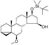 (3β,5α,6β,15α,17β)-17-tert-Butyldimethylsilyloxy-6-methoxy-3,5-cycloandrostan-15-ol Struktur