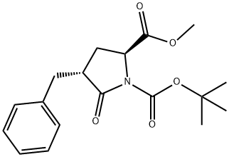 (2S,4S)-1-TERT-BUTYL 2-METHYL 4-BENZYL-5-OXOPYRROLIDINE-1,2-DICARBOXYLATE Struktur