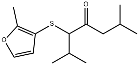 2,6-dimethyl-3-[(2-methyl-3-furyl)thio]heptan-4-one Struktur