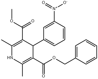 1,4-Dihydro-2,6-dimethyl-4-(3-nitrophenyl)-3,5-pyridinedicarboxylic acid 3-methyl 5-benzyl ester Struktur