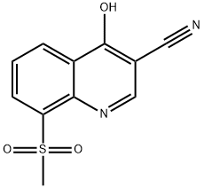 3-Quinolinecarbonitrile,  4-hydroxy-8-(methylsulfonyl)- Struktur