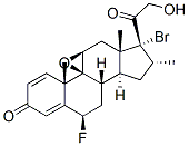 17-bromo-9beta,11beta-epoxy-6beta-fluoro-21-hydroxy-16alpha-methylpregna-1,4-diene-3,20-dione Struktur