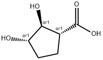 Cyclopentanecarboxylic acid, 2,3-dihydroxy-, (1alpha,2beta,3alpha)- (9CI) Struktur