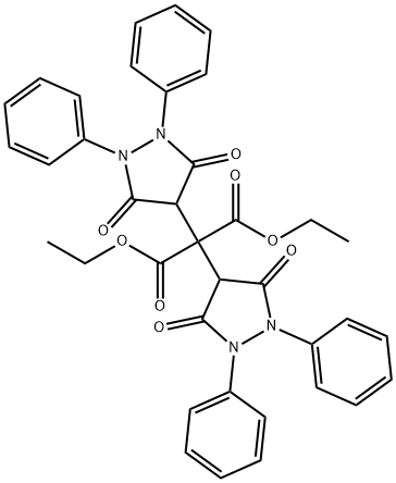 Bis(3,5-dioxo-1,2-diphenyl-4-pyrazolidinyl)malonic acid diethyl ester Struktur