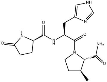 pyroglutamyl-histidyl-3-methylprolinamide Struktur