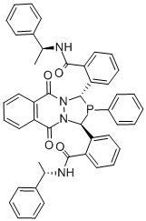 2,2μ-[(1S,3S)-2,3,5,10-Tetrahydro-5,10-dioxo-2-phenyl-1H-[1,2,4]diazaphospholo[1,2-b]phthalazine-1,3-diyl]bis[N-(1S)-1-phenylethyl]benzamide Struktur