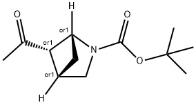 (1r,4s,5s)-rel-5-acetyl-1-boc-2-azabicyclo[2.1.1]hexane Struktur