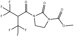 2-Oxo-3-[3,3,3-trifluoro-1-oxo-2-(trifluoromethyl)propyl]-1-imidazolidinecarboxylic acid methyl ester Struktur