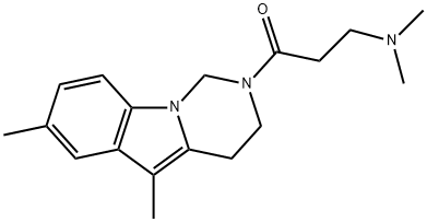 2-(3-Dimethylaminopropionyl)-5,7-dimethyl-1,2,3,4-tetrahydropyrimido[1,6-a]indole Struktur