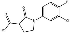 1-(3-CHLORO-4-FLUOROPHENYL)-2-OXOPYRROLIDINE-3-CARBOXYLIC ACID Struktur