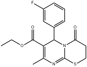 ethyl 6-(3-fluorophenyl)-8-methyl-4-oxo-3,4-dihydro-2H,6H-pyrimido[2,1-b][1,3]thiazine-7-carboxylate Struktur