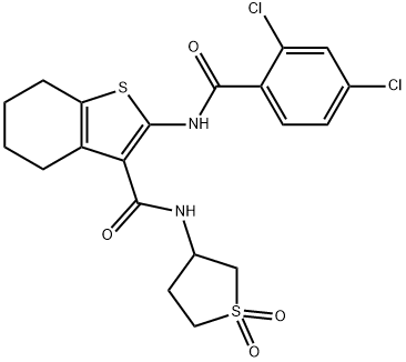 2-[(2,4-dichlorobenzoyl)amino]-N-(1,1-dioxidotetrahydro-3-thienyl)-4,5,6,7-tetrahydro-1-benzothiophene-3-carboxamide Struktur