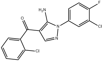 (5-AMINO-1-(3-CHLORO-4-FLUOROPHENYL)-1H-PYRAZOL-4-YL)(2-CHLOROPHENYL)METHANONE Struktur