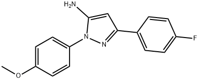 3-(4-FLUOROPHENYL)-1-(4-METHOXYPHENYL)-1H-PYRAZOL-5-AMINE Struktur