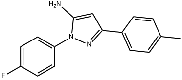 1-(4-FLUOROPHENYL)-3-(4-METHYLPHENYL)-1H-PYRAZOL-5-AMINE Struktur