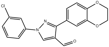 1-(3-CHLOROPHENYL)-3-(2,3-DIHYDROBENZO[B][1,4]DIOXIN-6-YL)-1H-PYRAZOLE-4-CARBALDEHYDE Struktur