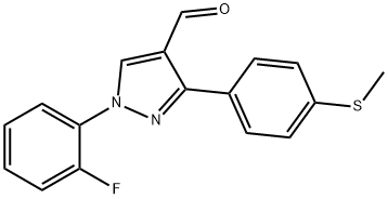 1-(2-FLUOROPHENYL)-3-(4-(METHYLTHIO)PHENYL)-1H-PYRAZOLE-4-CARBALDEHYDE Struktur