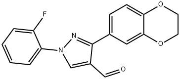 1-(2-FLUOROPHENYL)-3-(2,3-DIHYDROBENZO[B][1,4]DIOXIN-6-YL)-1H-PYRAZOLE-4-CARBALDEHYDE Struktur