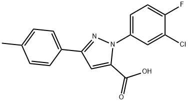 1-(3-CHLORO-4-FLUOROPHENYL)-3-P-TOLYL-1H-PYRAZOLE-5-CARBOXYLIC ACID Struktur