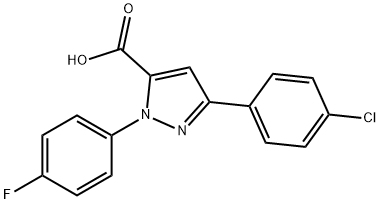 3-(4-CHLOROPHENYL)-1-(4-FLUOROPHENYL)-1H-PYRAZOLE-5-CARBOXYLIC ACID Struktur