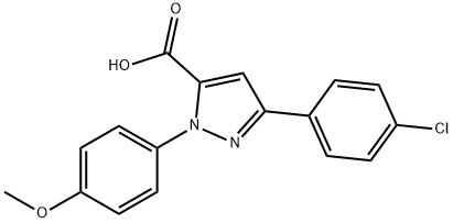 3-(4-CHLOROPHENYL)-1-(4-METHOXYPHENYL)-1H-PYRAZOLE-5-CARBOXYLIC ACID Struktur