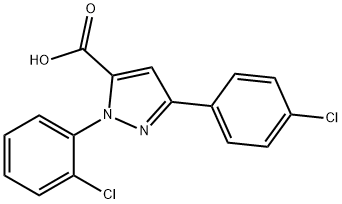 1-(2-CHLOROPHENYL)-3-(4-CHLOROPHENYL)-1H-PYRAZOLE-5-CARBOXYLIC ACID Struktur