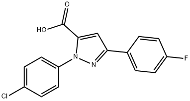 1-(4-CHLOROPHENYL)-3-(4-FLUOROPHENYL)-1H-PYRAZOLE-5-CARBOXYLIC ACID Struktur