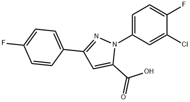 1-(3-CHLORO-4-FLUOROPHENYL)-3-(4-FLUOROPHENYL)-1H-PYRAZOLE-5-CARBOXYLIC ACID Struktur