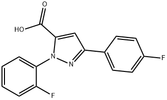 1-(2-FLUOROPHENYL)-3-(4-FLUOROPHENYL)-1H-PYRAZOLE-5-CARBOXYLIC ACID Struktur