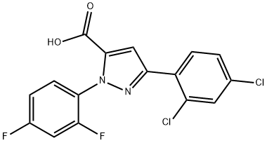 3-(2,4-DICHLOROPHENYL)-1-(2,4-DIFLUOROPHENYL)-1H-PYRAZOLE-5-CARBOXYLIC ACID Struktur