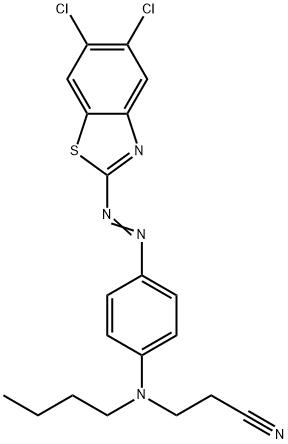 3-[Butyl[4-[(5,6-dichlorobenzothiazol-2-yl)azo]phenyl]amino]propanenitrile Struktur