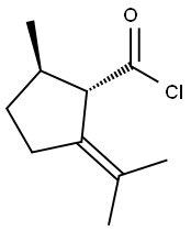 Cyclopentanecarbonyl chloride, 2-methyl-5-(1-methylethylidene)-, (1S-trans)- (9CI) Struktur