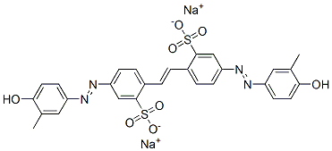 disodium 4,4'-bis[(4-hydroxy-3-methylphenyl)azo]stilbene-2,2'-disulphonate Struktur