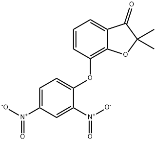 7-(2,4-Dinitrophenoxy)-2,2-dimethyl-3(2H)-benzofuranone Struktur