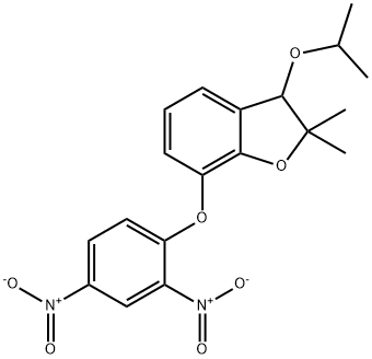 7-(2,4-Dinitrophenoxy)-2,3-dihydro-2,2-dimethyl-3-(1-methylethoxy)benzofuran Struktur