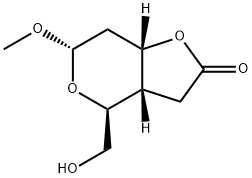 (3AS,4R,6R,7AS)-TETRAHYDRO-4-HYDROXYMETHYL-6-METHOXY-4H-FURO[3,2-C]PYRAN-2(3H)-ONE Struktur