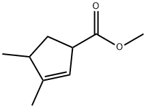 3,4-Dimethyl-2-cyclopentene-1-carboxylic acid methyl ester Struktur