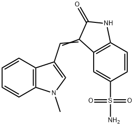 3-(1-METHYLINDOL-3-YLMETHYLENE)-2-OXO-2,3-DIHYDROINDOLE-5-SULFONIC ACID AMIDE Struktur